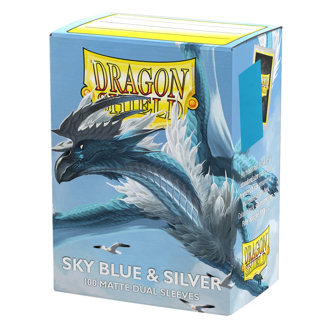 Dragon Shield Sleeves: Standard Matte Dual - SKY BLUE & SILVER - Accessory