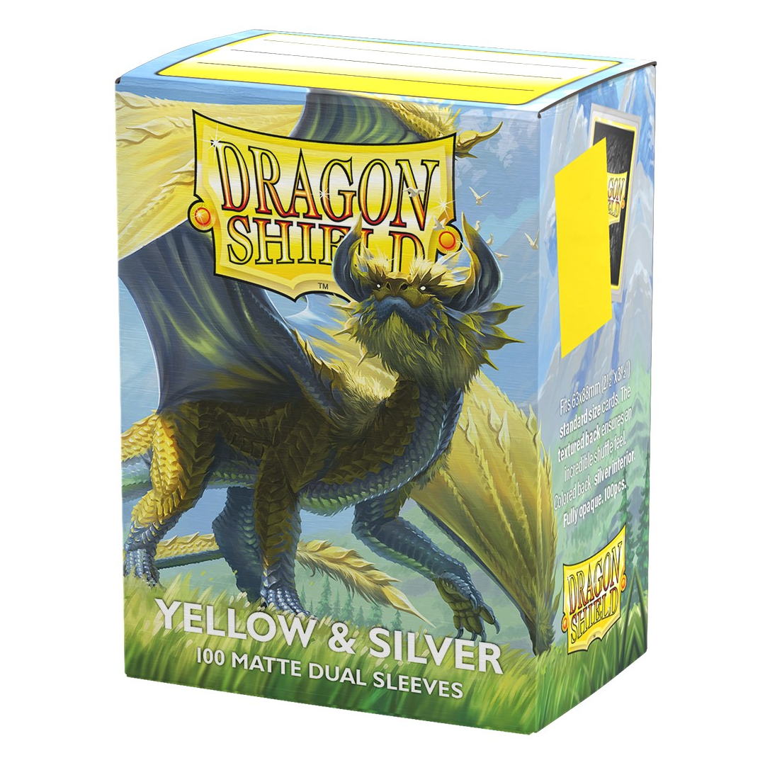 Dragon Shield Sleeves: Standard Matte Dual 100 Count - YELLOW & SILVER - Accessory