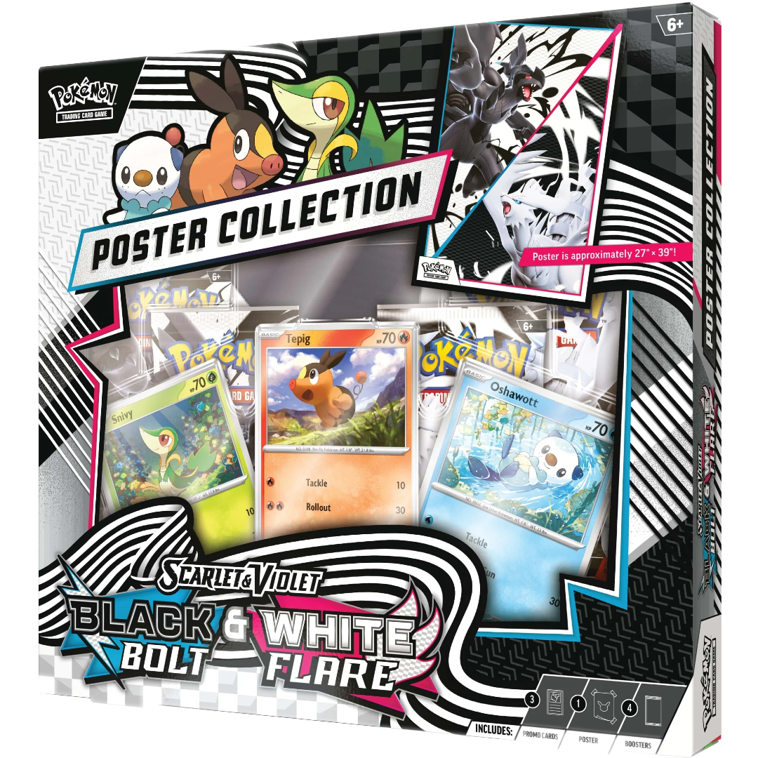 Scarlet & Violet: Black Bolt & White Flare Unova Poster Collection - Pokemon Sealed